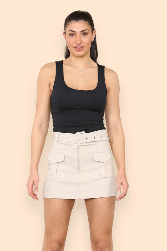 Belted Cargo Skorts - Remzs Fashion