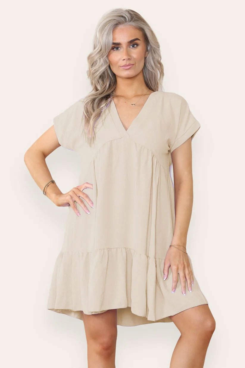 Fancy Style Tiered Smock Dress - Remzs Fashion