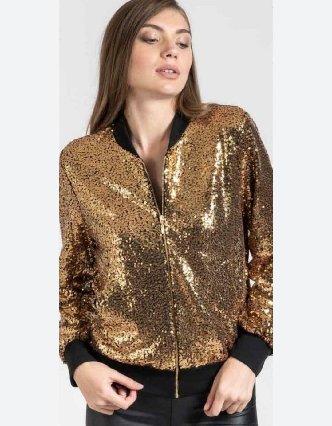 Women Sequin Glitter Bomber Jackets - Remzs Fashion