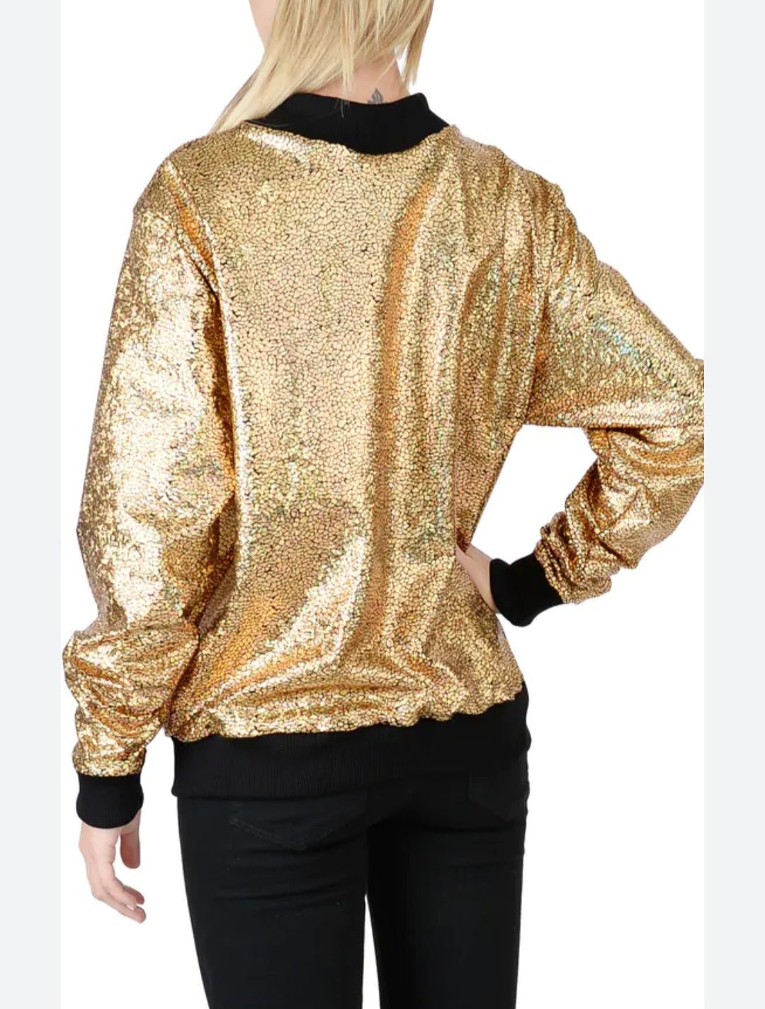 Women Sequin Glitter Bomber Jackets - Remzs Fashion