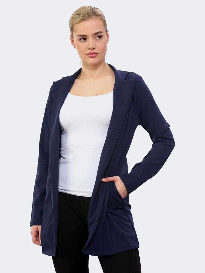 anniestudio™ Ladies Longline Blazer Office Knitted Jacket Coat - Remzs Fashion