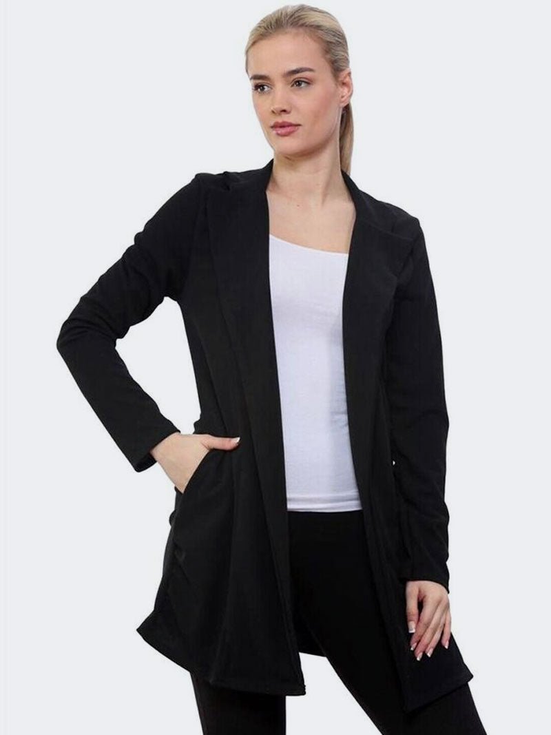 anniestudio™ Ladies Longline Blazer Office Knitted Jacket Coat - Remzs Fashion