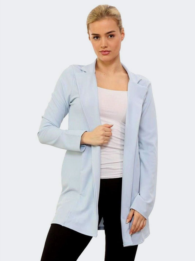 anniestudio™ Ladies Longline Blazer Office Knitted Jacket Coat - Remzs Fashion