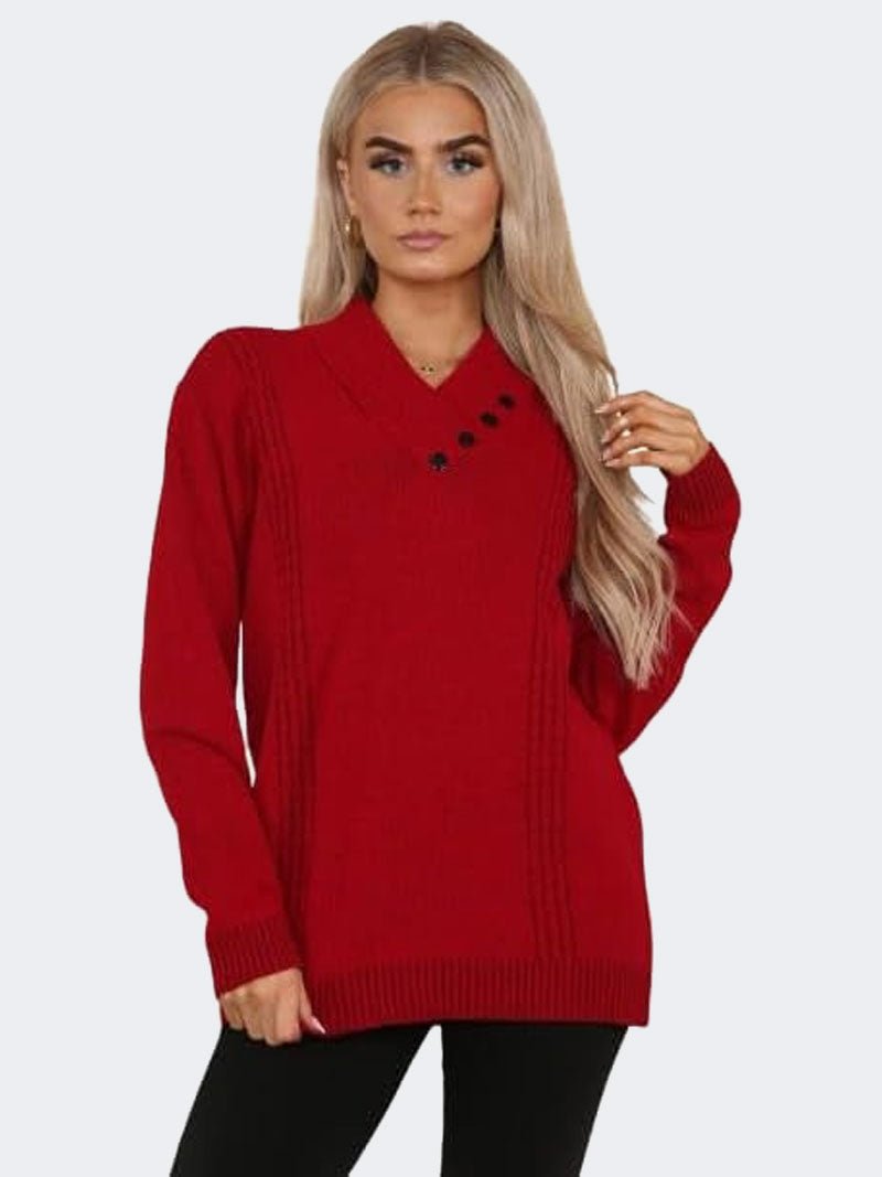 Ladies Casual Pullover Soft Knit Sweater Top - Remzs Fashion