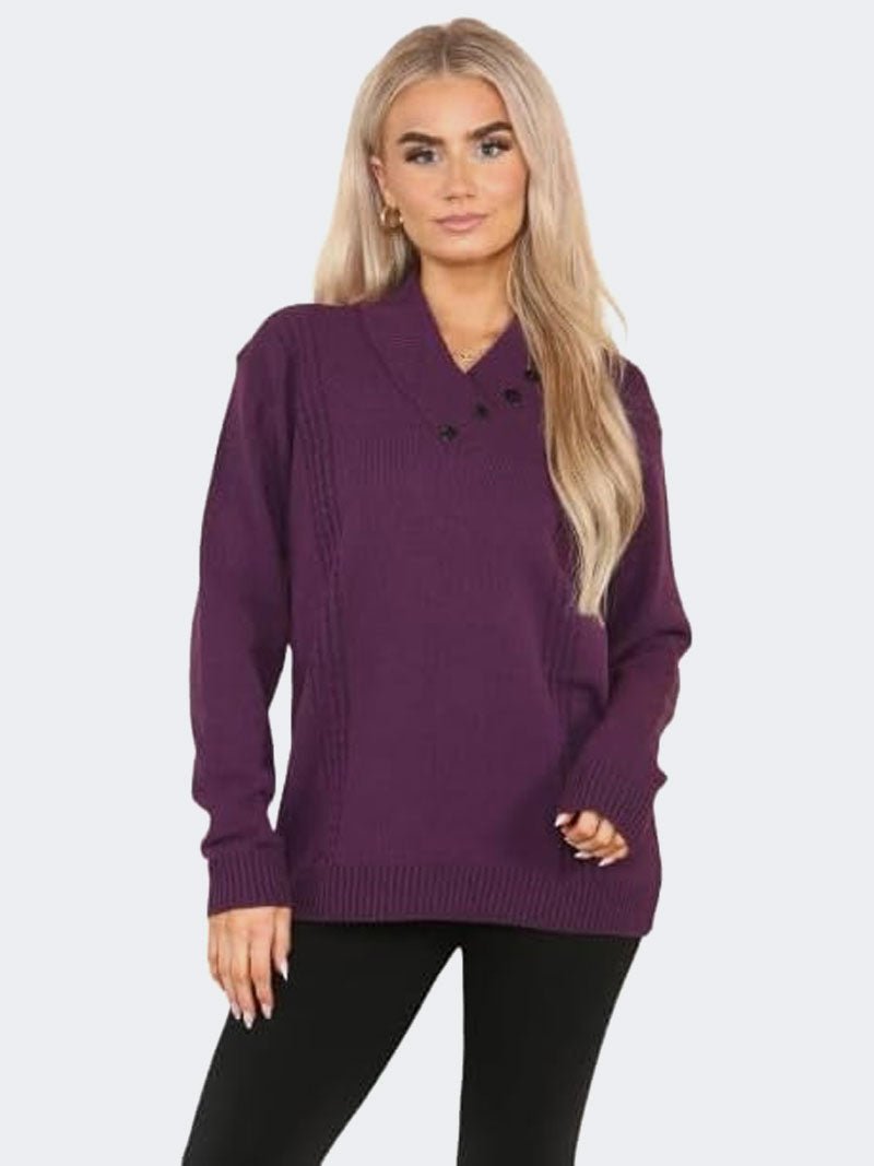 Ladies Casual Pullover Soft Knit Sweater Top - Remzs Fashion