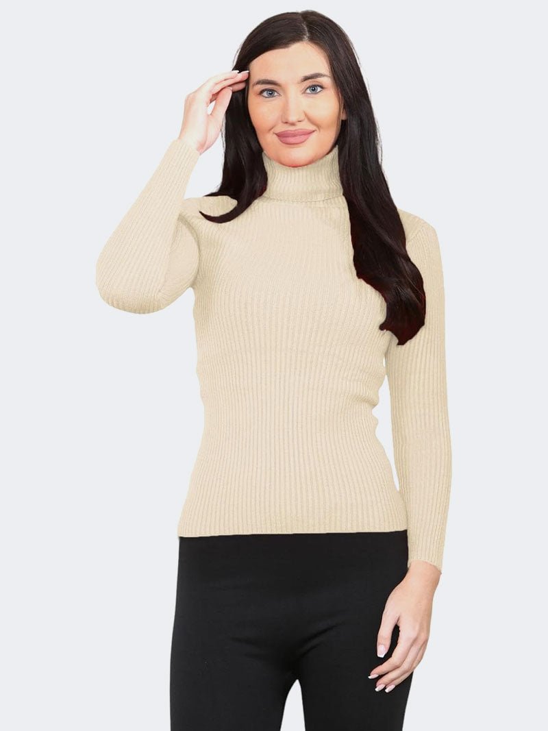 Ladies Plain Casual Smooth Stretchy Pullover Knit Sweater Top - Remzs Fashion