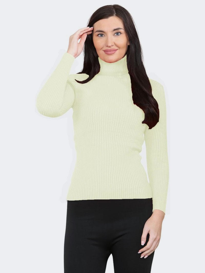 Ladies Plain Casual Smooth Stretchy Pullover Knit Sweater Top - Remzs Fashion