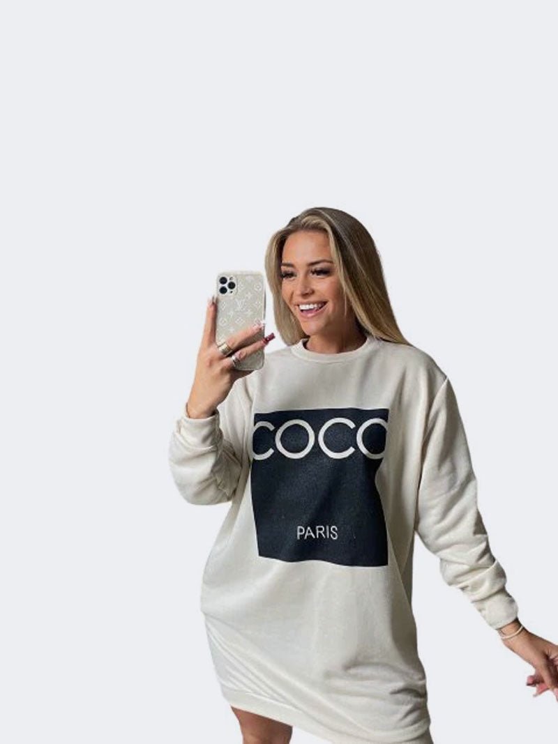 Women Oversized Baggy Print Long Sleeve Slogan Shirt Pocket Pullover Tops - Remzs Fashion