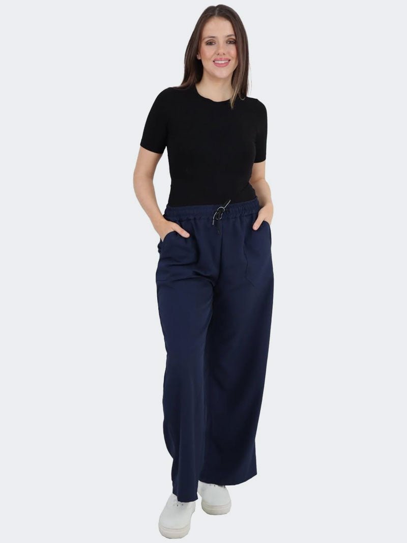 Women Plain Italian Palazzo Trousers - Remzs Fashion