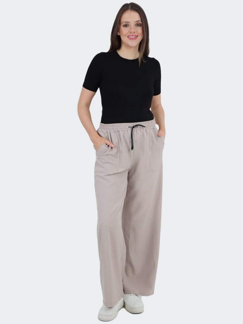 Women Plain Italian Palazzo Trousers - Remzs Fashion