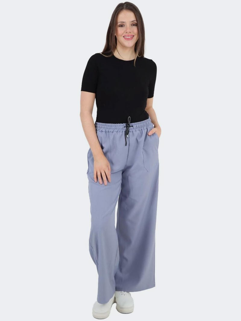 Women Plain Italian Palazzo Trousers - Remzs Fashion