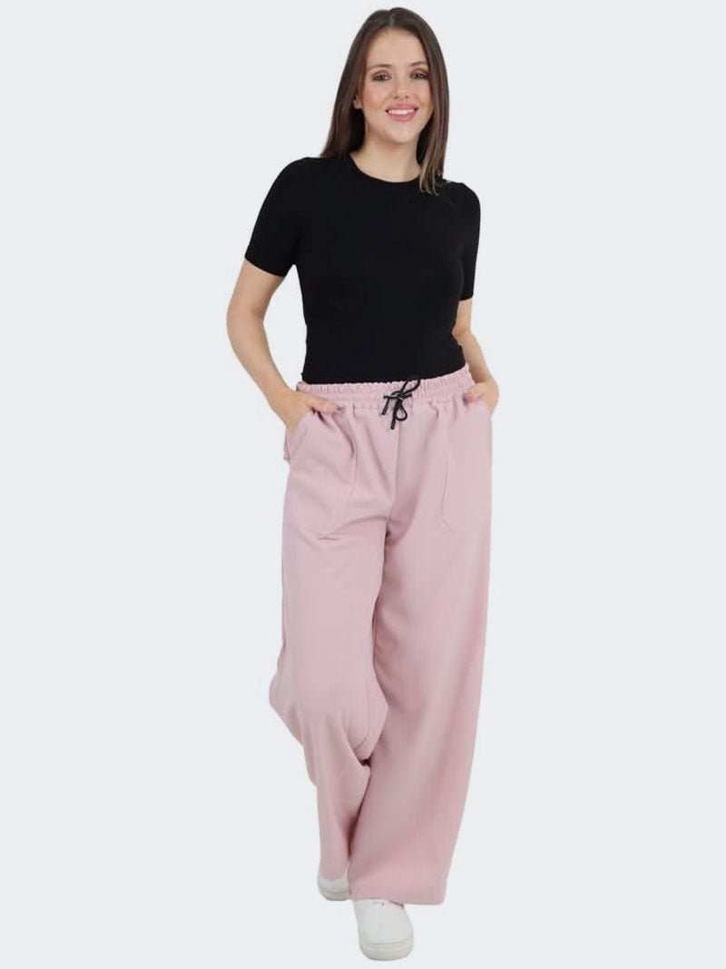 Women Plain Italian Palazzo Trousers - Remzs Fashion