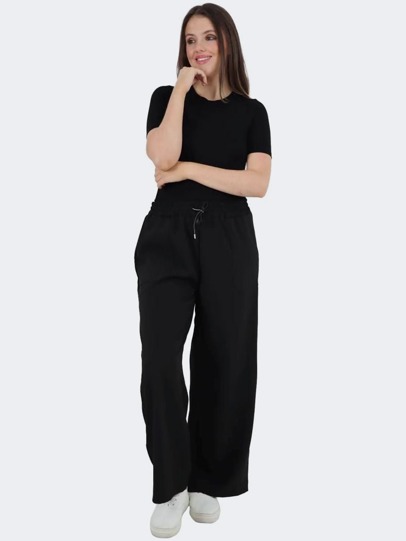 Women Plain Italian Palazzo Trousers - Remzs Fashion