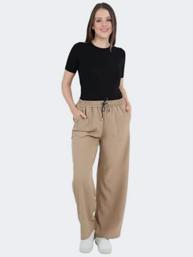 Women Plain Italian Palazzo Trousers - Remzs Fashion