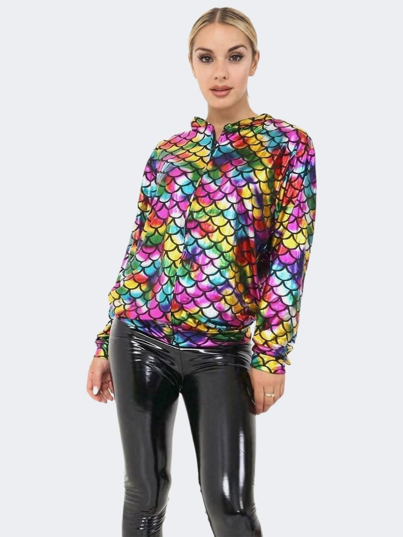 Women Sequin Glitter Bomber Jackets - Remzs Fashion